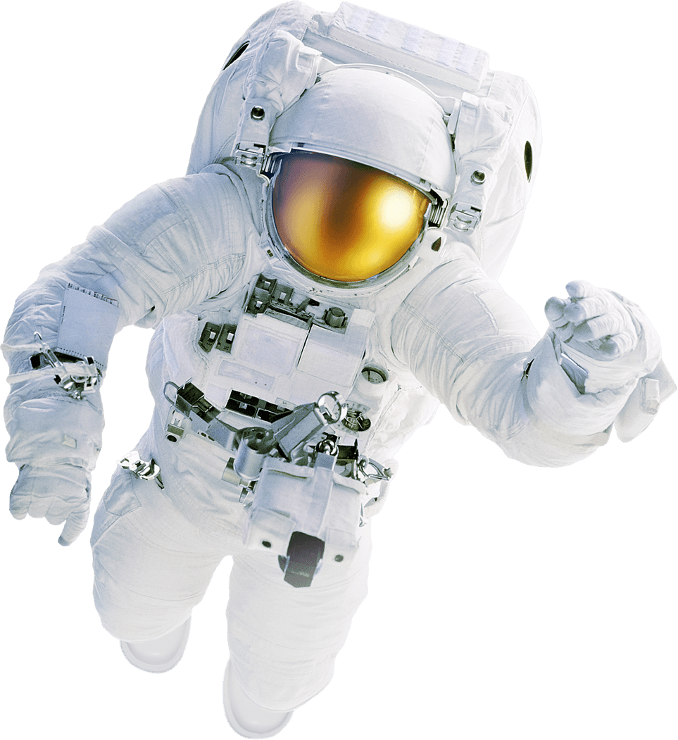 Астронавт парящий среди облаков